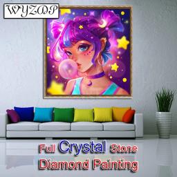 DIY Balão Meninas de Cristal Pintura Diamante, Praça cheia Mosaico Bordado, Ponto Cruz, Art Crystal Docer, 100% Cristal, 5D, 20231119 - Image 1