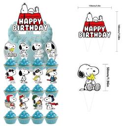 Decorações de festa de aniversário para crianças, Happy Birthday Banner, Bolo Bandeira, Balões de látex, Cupcake Toppers, Animal Pet, Cão branco, Feriados Presentes - Image 3