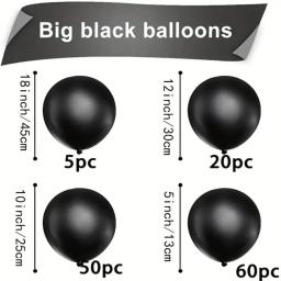 Firlandas de balão de látex preto para festa, decoração para férias, dança, aniversário, adereços fotográficos, aniversário, local, 135pcs - Image 3