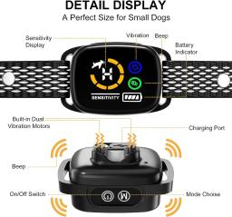 Inteligente Automático Anti Latido Dog Collar, Recarregável, Vibração, Stop Bark, Pet Acessórios, Pequeno, Médio Cães, 5-15lbs - Image 2