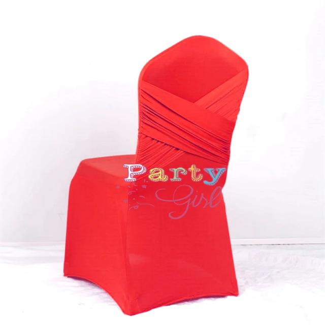 Design Elegante de Capas de Cadeiras com Swag para Banquetes e Festas - Spandex Estirável para Casamentos e Jantares
