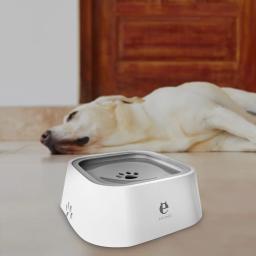 Bacia de flutuação plástica do gato da boca da bacia da água potável do abs do cão 1.5l não-molhando sem o distribuidor de água potável do derramamento bacia do cão - Image 4