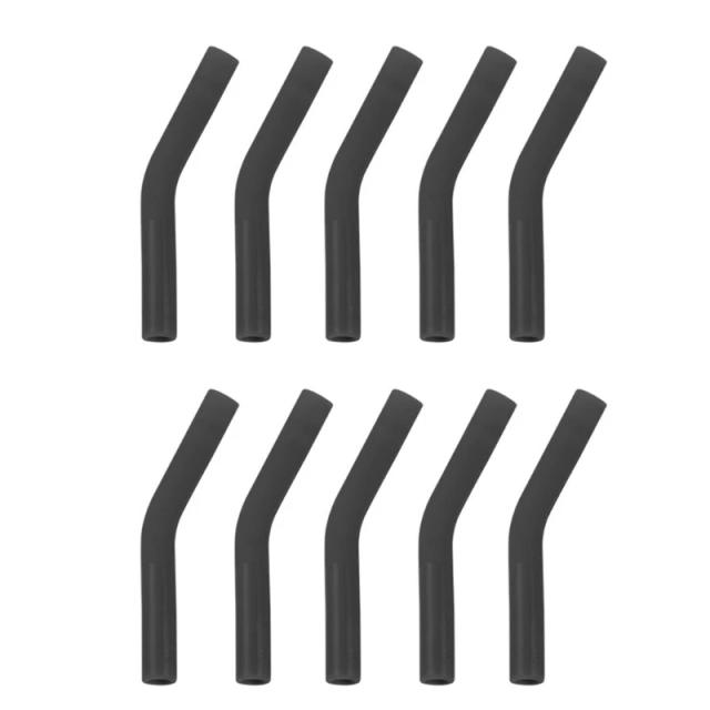 10 Peças de Canudos de Metal com Pontas de Borracha e Silicone em Cobre - Ideal para Uso Alimentício
