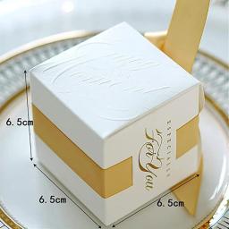Caixa De Presente De Logotipo Personalizado Com Fita, Caixas De Doces Para Batizado, Chuveiro De Bebê, Evento De Aniversário, Fontes Do Partido, Favores Do Casamento - Image 5