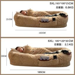 Cama longa para cachorro grande, Ninho de estimação popular, Cama elíptica adulta para uma pessoa, Sofá humano, 185x120x3 0cm - Image 5