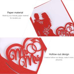 Escavar cartões do convite para o casamento, papel noiva e noivo convites cartões, 10 unid - Image 4