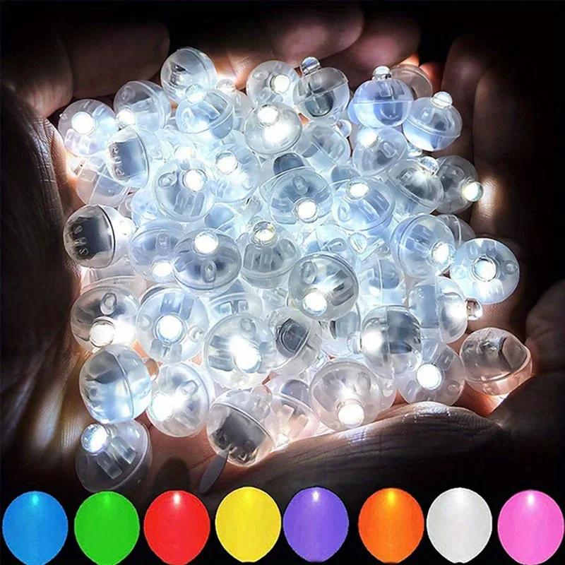 Mini LED Rodada Balão Luzes, Flash Lamp, Filler, Decorado Bola, Lanterna de Papel, Festa Festival, 50pcs - Image 1