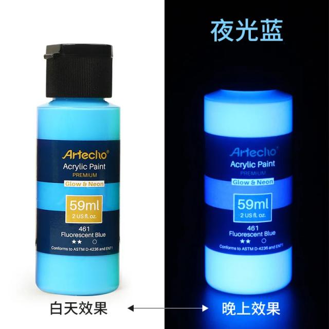 Tinta Acrílica Luminescente de Alto Brilho para DIY: Grafite Desenhado à Mão para Roupas, Sapatos e Paredes - 59ml