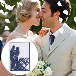 Escavar cartões do convite para o casamento, papel noiva e noivo convites cartões, 10 unid - Image 5