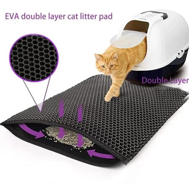 Tapete Dupla Camada para Gatos em EVA, Ideal para Areia e Conforto do Pet