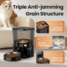 Rojeco Alimentador Automático Pet, Versão Botão, Auto Cat Food Dispenser, Dog Dry Food Acessórios, Controle inteligente - Image 3