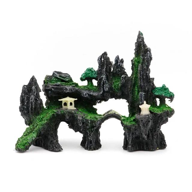 Resina Rockery em Tamanho Compacto para Decoração de Aquários e Paisagismo de Tanques de Peixes