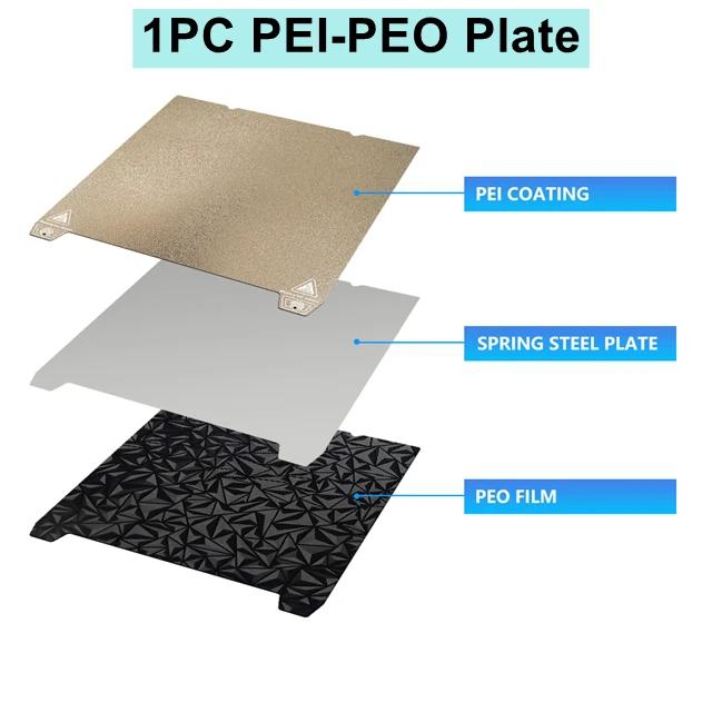 Placa de Construção Texturizada Creality PEI em Aço Inox para Impressão Dupla 310x315mm - Compatível com K1 Max e Cama Aquecida