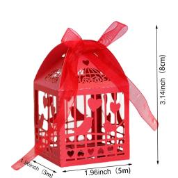 Caixa De Presentes De Casamento De Corte A Laser, Caixas Ocas De Doces Com Fita, Favores De Noiva, Coração Do Amor, Pássaro, Baby Shower, Decoração De Festa, 10Pcs - Image 2