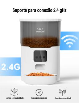Newpet Alimentador temporizado para gatos 4L Alimentador para gatos com APP inteligente Refeição em aço inoxidável Alimentador remoto de ração para animais de estimação Dispensador automático adequado para cães e gatos - Image 6