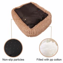 Cama de pelúcia retangular para animais, esteira quente, acessórios para sofá, almofada, pequeno, médio, grande, cachorro, gato, cachorro, inverno - Image 2