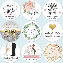 Personalizado Personalizado Adesivos De Casamento, Convites, Candy Favors, Caixas De Presente Etiquetas, Aniversário, Logotipo, Bolo Adesivos, Kraft Branco, 100Pcs - Image 6