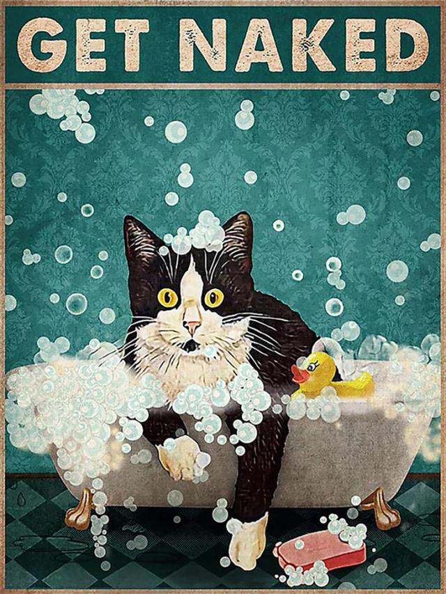 Pintura Diamante 5D Completa: Gato e Coelho em Mosaico para Decoração de Banheiro e Bordado Cruzado