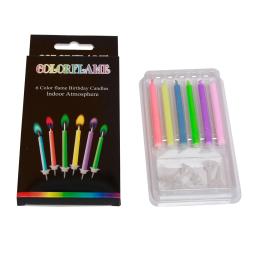 Velas flame coloridas, festa de casamento, aniversário, bolo, decoração, suprimentos para crianças - Image 5