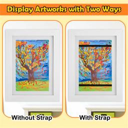 Conjunto de molduras de arte infantil a4, abertura frontal, moldura de exibição de arte de madeira, 100 fotos, exibição de imagens para artesanato, desenho, arte 3d - Image 5