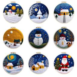 Kit de feltro de agulhas para iniciantes, feltro, ferramentas de pintura com arte de feltro, boneco de neve inverno - Image 1