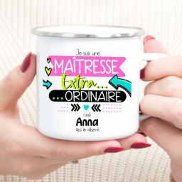 Canecas personalizadas com nome personalizado, copos de café, bebidas Theacher Life, copo de água, esmalte caneca com alça, escola e casa, presentes do professor - Image 1