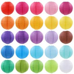 Lanternas De Papel Chinesas Multicoloridas, Eventos De Casamento E Decoração De Festa, Fontes De Férias, Bola De Papel, 32 Cores, 15-20-25-30-35-40cm - Image 5