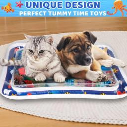 Tapete de jogo sensorial para animal de estimação, Esteira inflável para gato e cachorro, Tema do oceano, Tapete espessado com peixe - Image 5