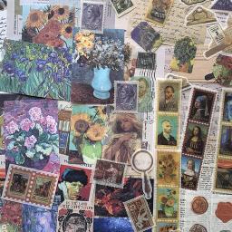 Adesivos artísticos para suprimentos de journaling, conjunto de adesivos estéticos, papel vintage para scrapbooking, planejadores, notebook, bricolage, 200pcs - Image 2