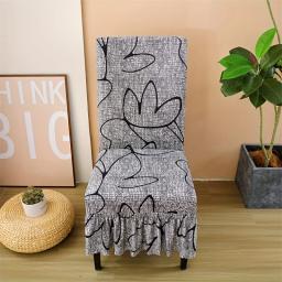Cadeira de impressão floral estilo nórdico capa elástica, tampas de cadeira removíveis, decorativas, universal, D, 1 pc, 4pcs - Image 3
