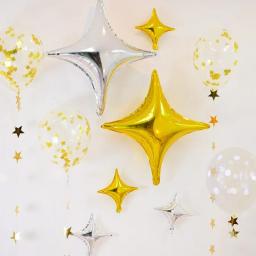 Balão folha de estrela de quatro pontas, 5 peças 10/18 porcelana decoração de festa de bebê aniversário de casamento fundo balão de estrela de alumínio - Image 4