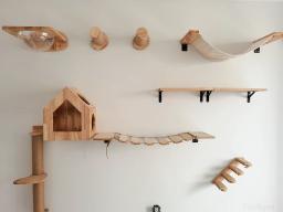 Prateleira de parede para gatos, arranhador de sisal, escada de gato, torre de árvore, plataforma, pet pulando móveis - Image 3