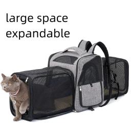 Mochila Pet expansível para cão e gato, transportadora para gatinho médio grande, saco de transporte respirável, bagagem ao ar livre para viagens - Image 2