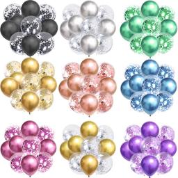10 pcs balões de confete cromo metálico látex transparente hélio balão festa de aniversário do chuveiro do bebê adulto decoração de casamento bola - Image 1