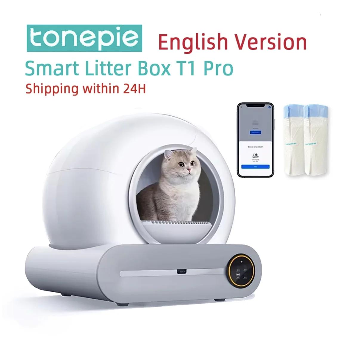 Tonepie Caixa Inteligente Automática Cat Litter, Auto Limpeza, Controle de Aplicativos, Banheiro Pet Cat, Desodorizador Iônico, Arenero Gato, 65L - Image 1