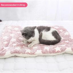 Cobertor macio macio para animais de estimação, tapete quente, respirável, pele amigável, impressão estrela bonito, cama de cães e gatos - Image 4