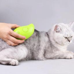 Escova de vapor elétrica para gato, spray de água, pente de estimação, depilação macia de silicone, escova de cabelo de banho - Image 4