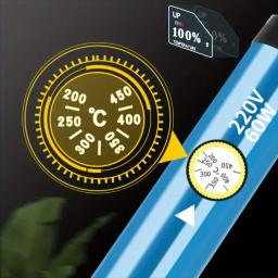 Kit de ferramentas pirográficas para gravação em madeira, queima e escultura, temperatura ajustável, ferro de solda, operado manualmente, 60W - Image 3