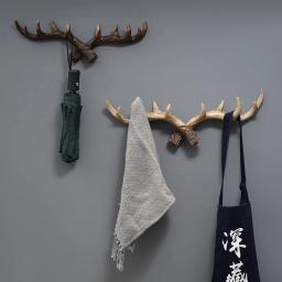 Vintage resina Antler chave gancho, roupas e chapéus gancho, criativo cervo chifre parede pendurado, high-end banheiro, decoração sala de estar - Image 5