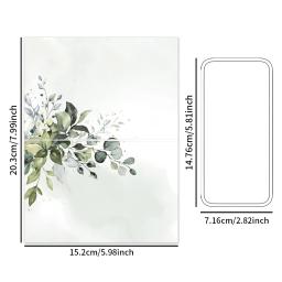 Greenery Aquarela Place Cartões para Festa de Casamento, Table Place Setting Cards, Floral Place Card para Tabelas, Easy Folding, 10 PCs/Pack - Image 2