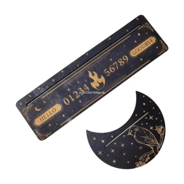 Porta-cartões de madeira em forma de lua e tarô para altar em estilo retangular - Atacado disponível