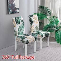 Capa de cadeira impressa estilo nórdico impermeável, Tampas de assento removíveis, Esticar capas decorativas para sala de jantar - Image 4