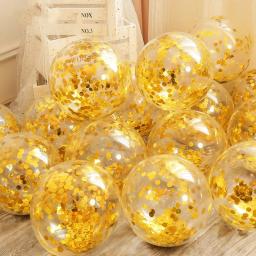 12 Polegada confetes látex balão aniversário casamento festa de aniversário decorações ouro confetes chá de fraldas suprimentos de festa de hélio balão - Image 3