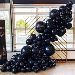 Firlandas de balão de látex preto para festa, decoração para férias, dança, aniversário, adereços fotográficos, aniversário, local, 135pcs - Image 2