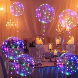 LED Light Up Balões De Festa, Balões Bobo Claro, Hélio ou Ar, Casamentos, Decoração Da Casa, Aniversário, Branco Quente, 20 ", 10 Set - Image 3