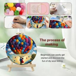 GATYZTORY-DIY Kit De Pintura De Lã Com Moldura, Imagem Artesanal, Agulhas De Feltragem, Balão De Ar Quente, Decoração De Casa, Artesanato Presente - Image 3