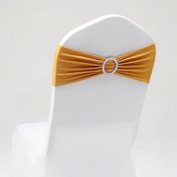 Capas para cadeira em lycra stretch com fivela deslizante para decorações de casamento atacado faixas para cadeira arco - Image 2