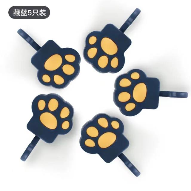 Ganchos Adesivos de Gato Cartoon - 5 Peças para Cozinha e Roupas, Sem Perfuração