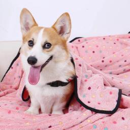Cobertor macio e fofo para animais de estimação Padrão Dot, Cobertor quente aconchegante para gato, Cama de cães pequenos e grandes, Pet Shop, Bonito - Image 5