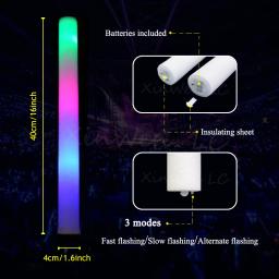 Cheer Tube Glow Glow Sticks, Luz escura para festa, Bulk Colorido, Decoração de casamento, Espuma, LED RGB, 30pcs - Image 4